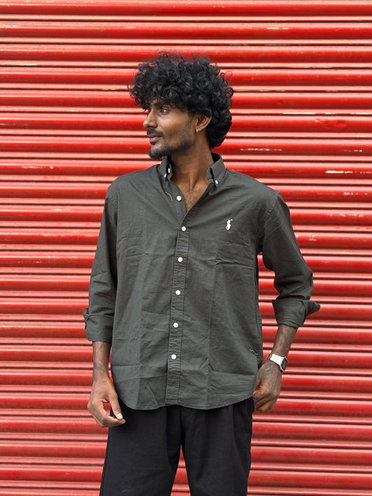 Dark Green Linen Shirt