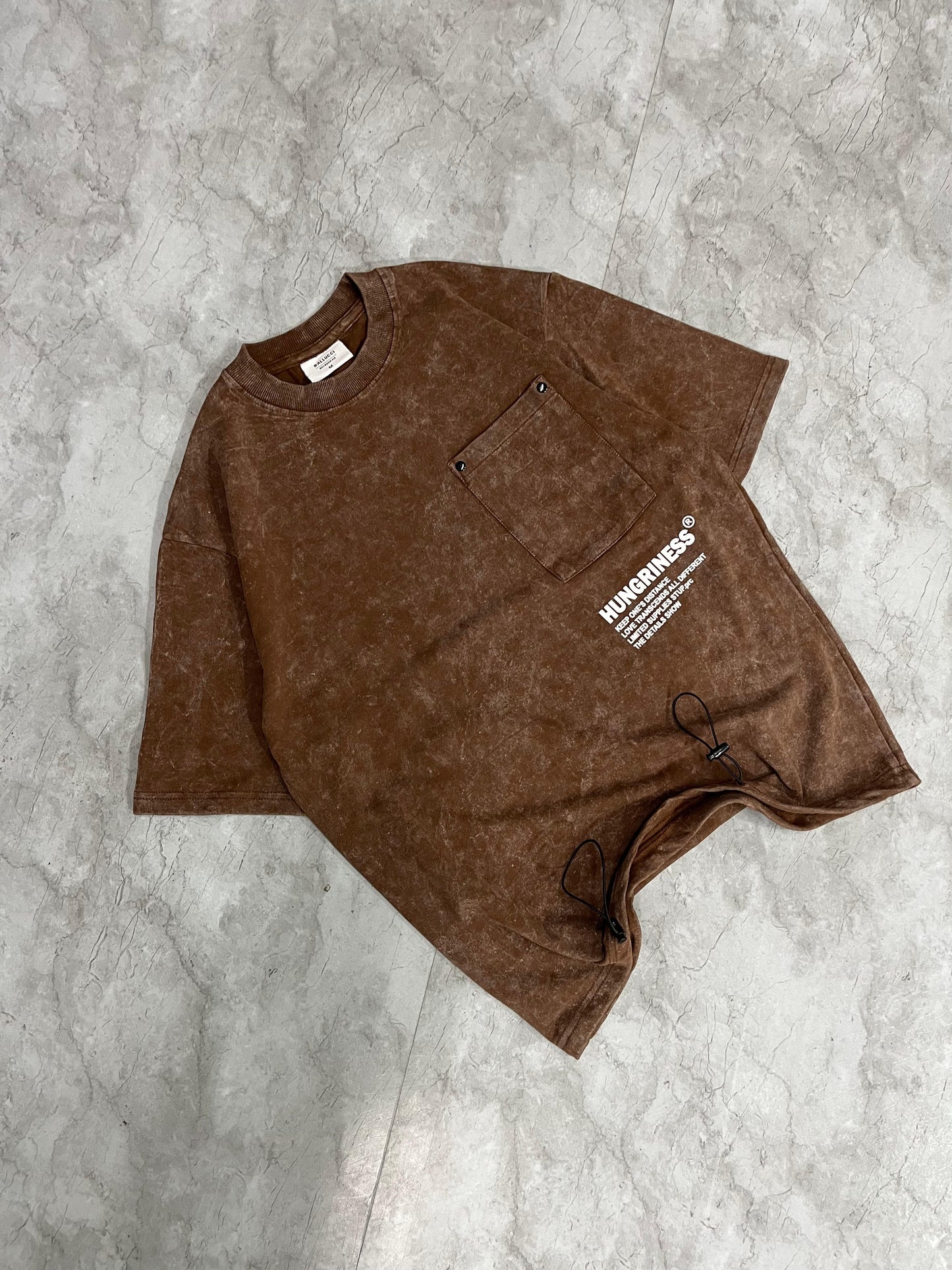 Brown Acid Wash Oversized Tshirt