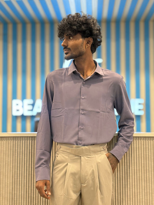 Light Purple Armani Solid Shirt