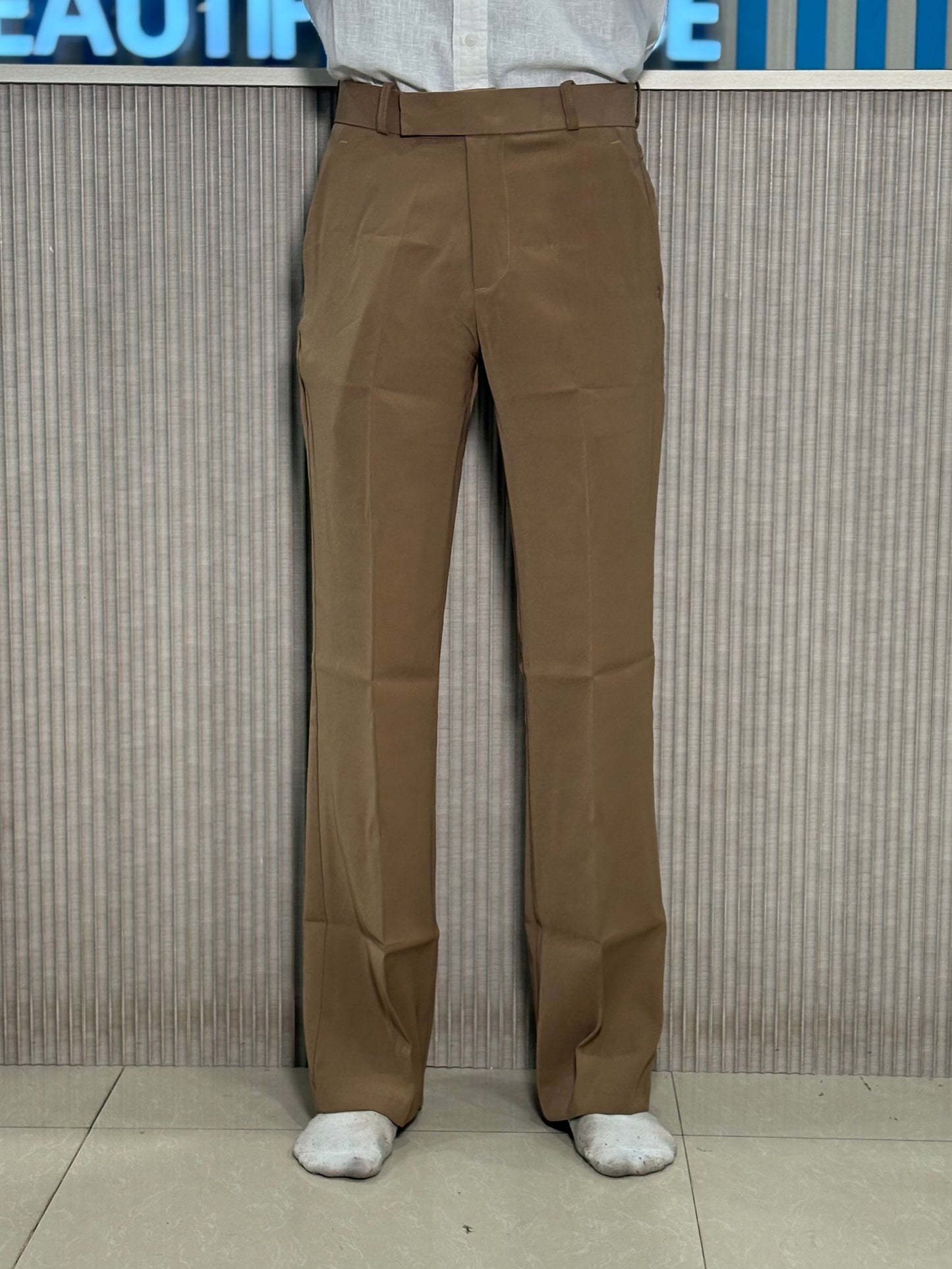 Brown Bootcut Formal Pants