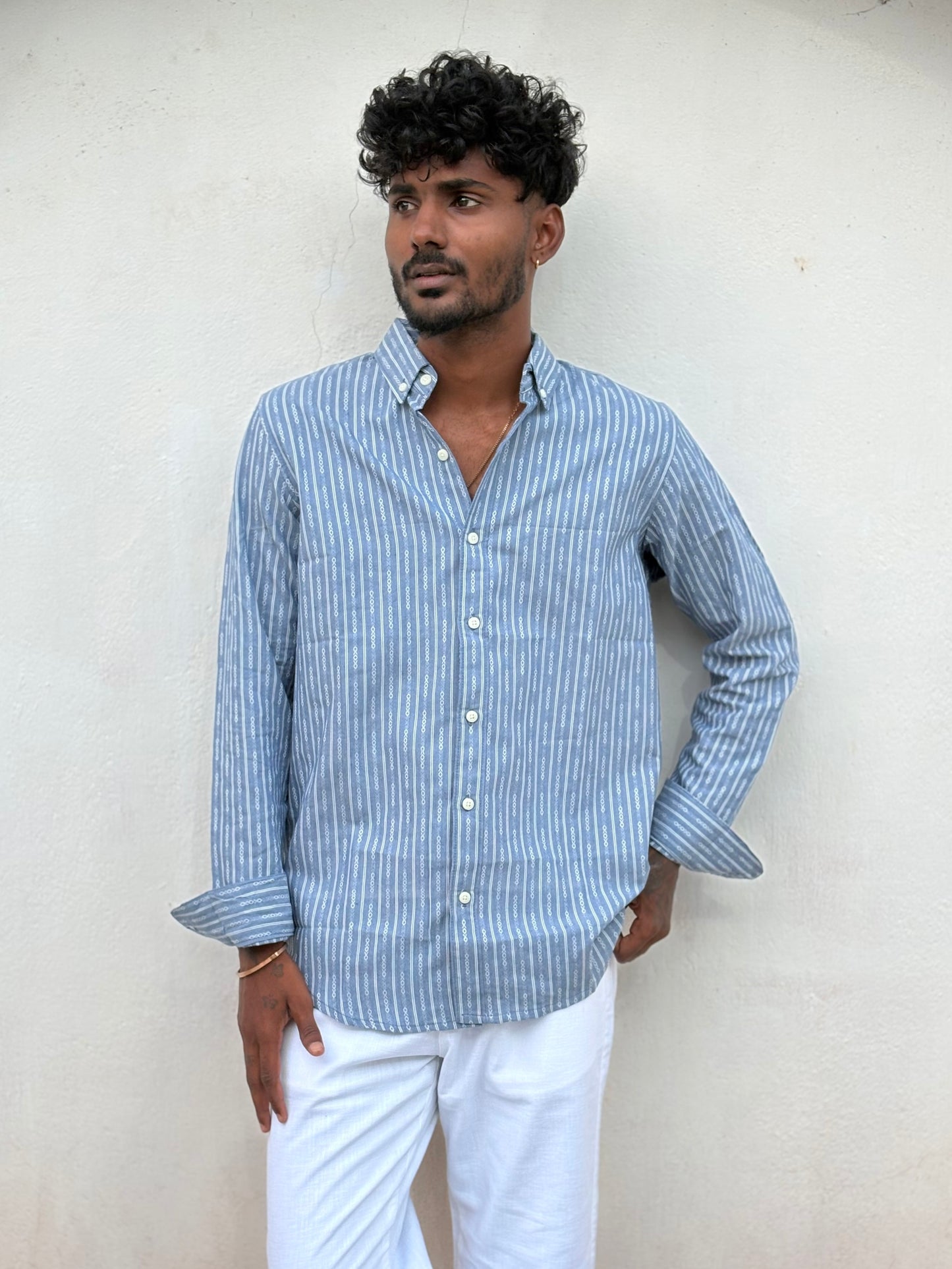 Blue Striped Old Money Shirt