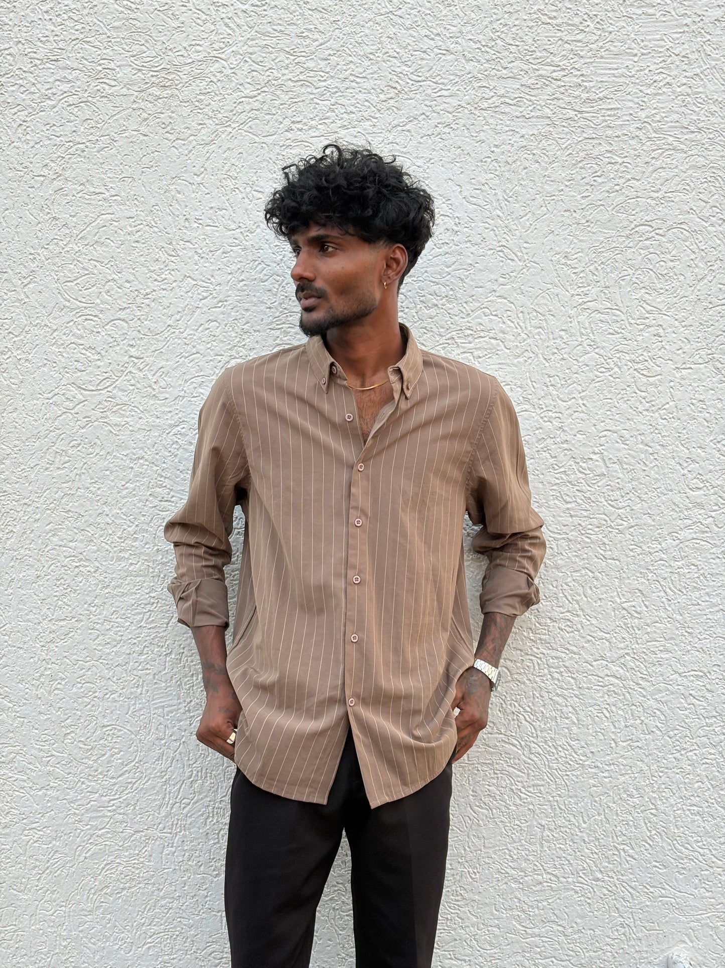 Brown Striped Shirt
