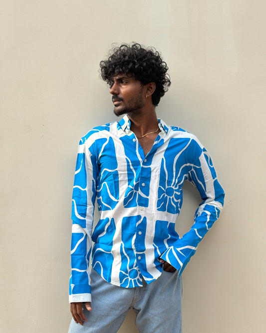 Blue Rayon Viscose Shirt