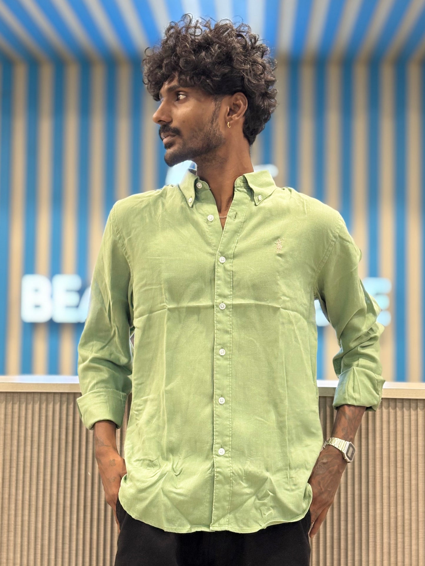 Light Green Linen Shirt