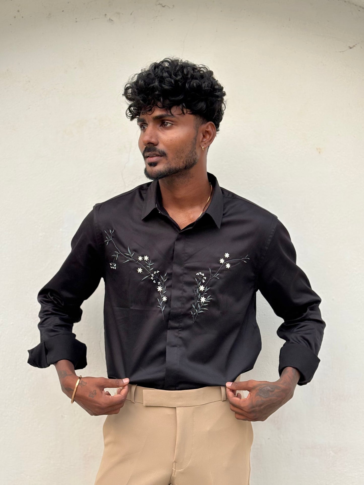 Black Embroidery Designer Shirt