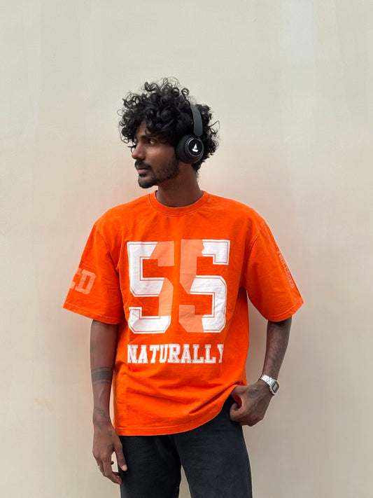 Orange Acid Washed Oversized Tshirt