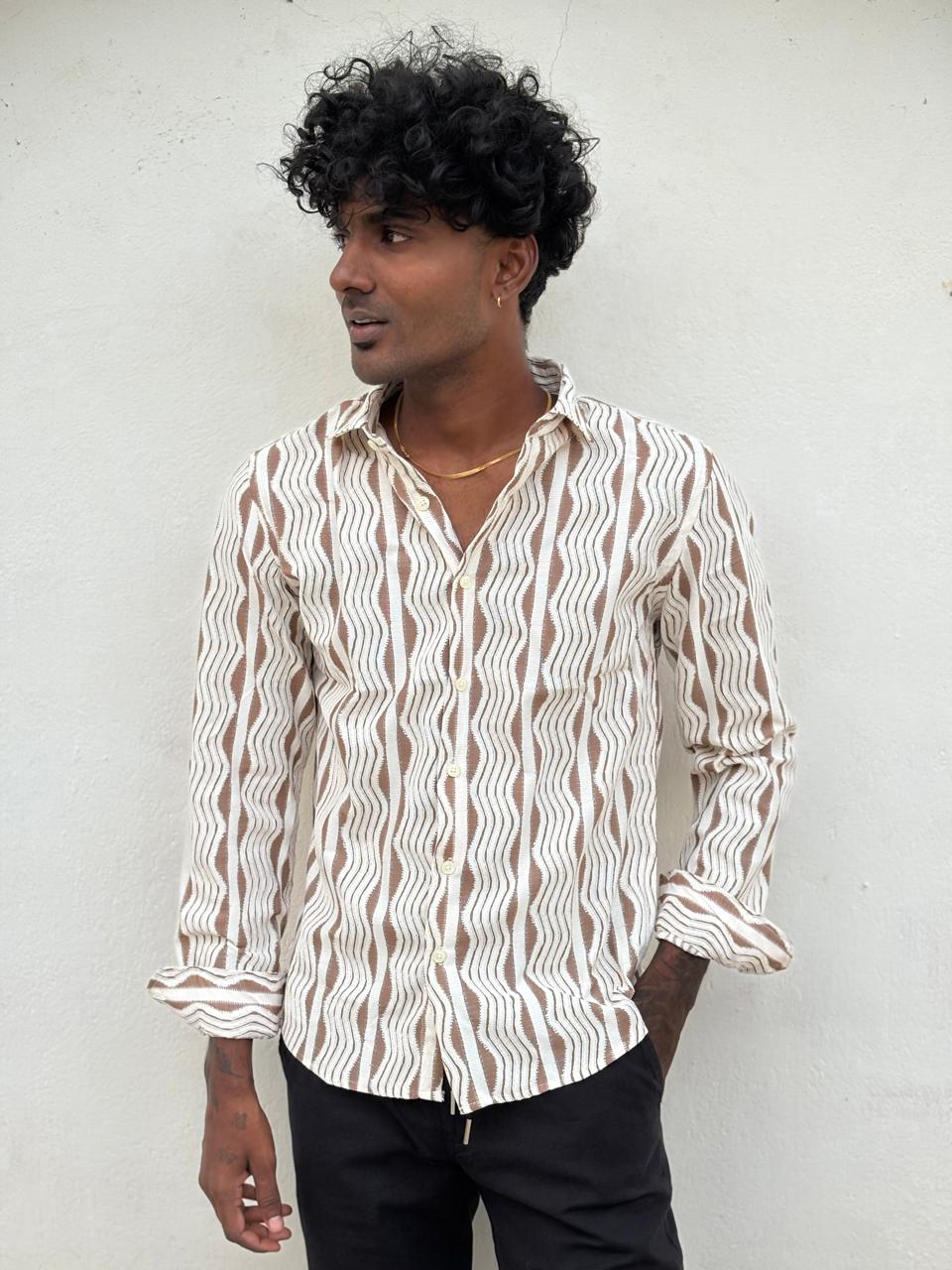 Brown Crochet Shirt
