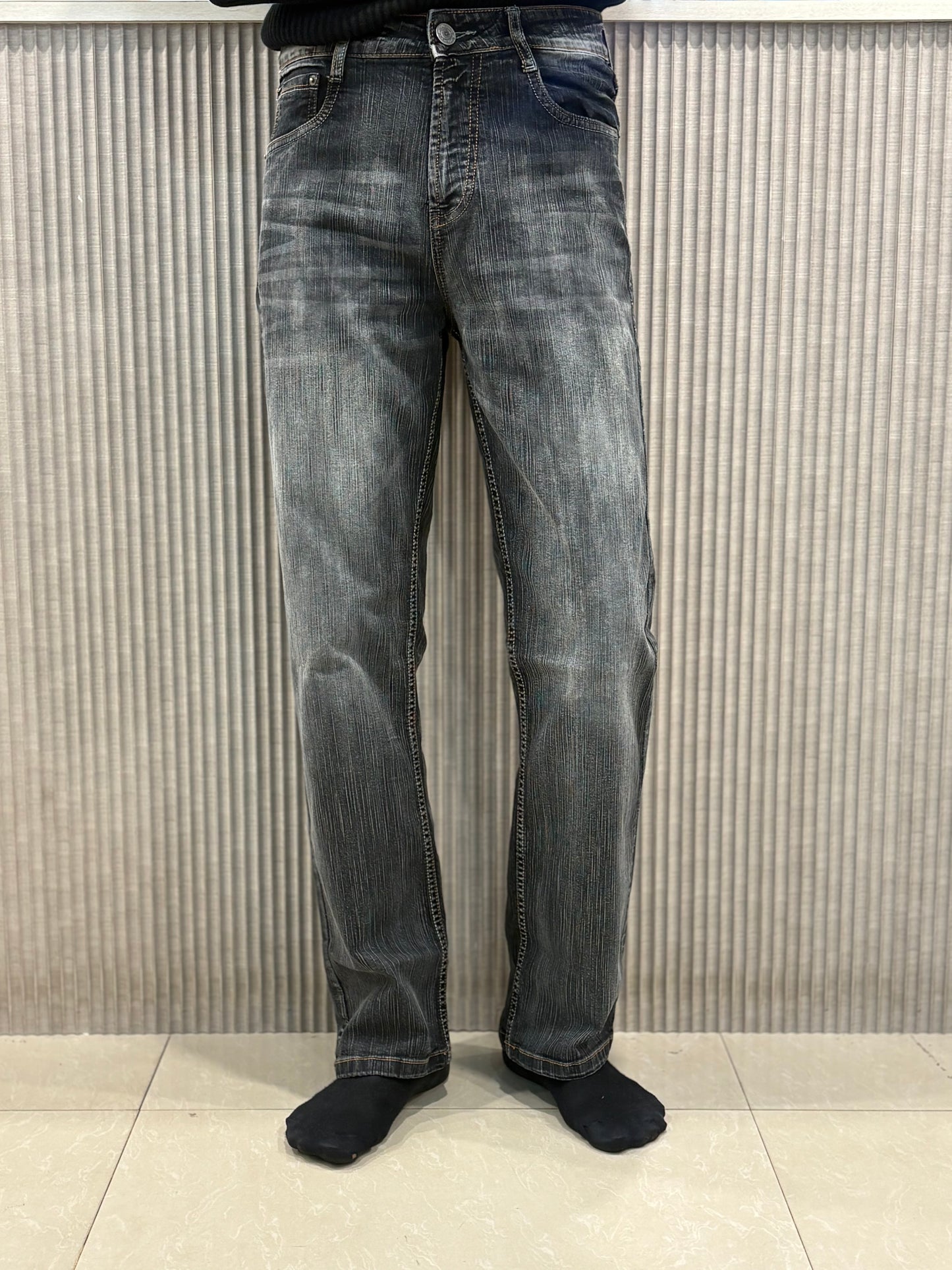 Black Acid Wash Baggy Jeans
