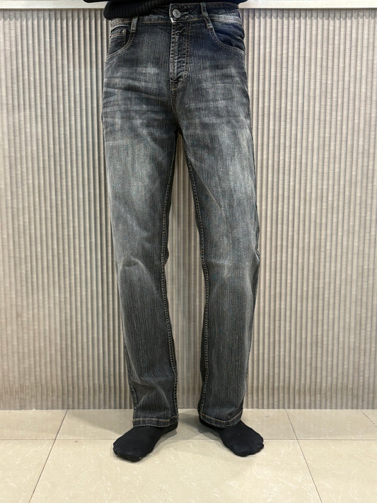 Black Acid Wash Baggy Jeans