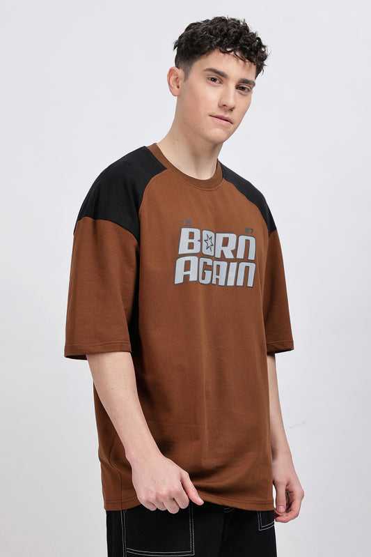 Brown And Black Oversized Tshirt