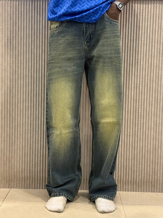 Blue And Green Shaded Baggy Jeans