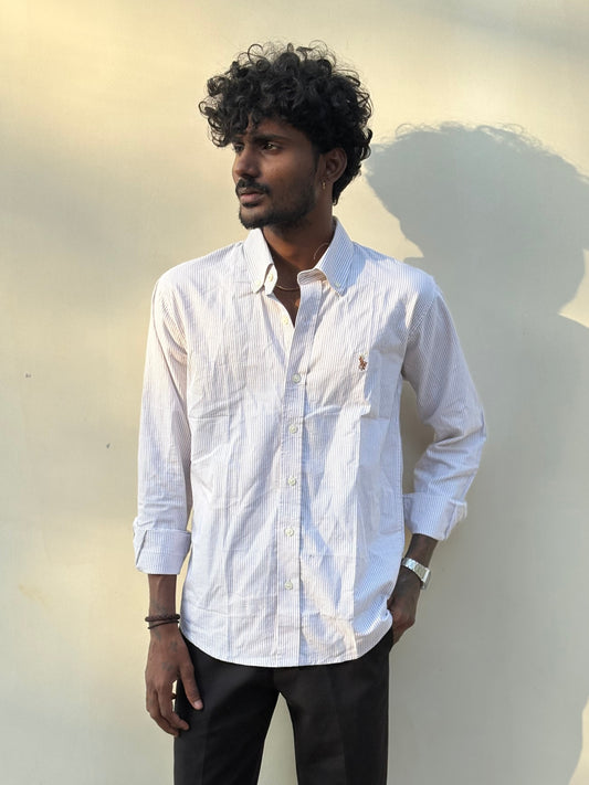 Light Brown Striped Old Money Shirt