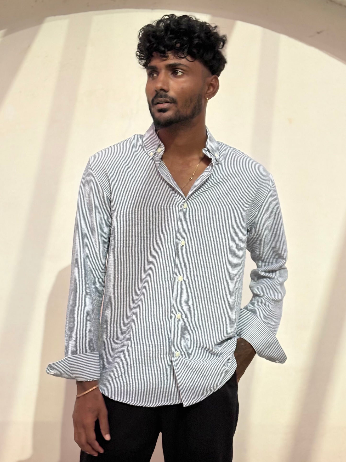 Blue Striped Old Money Shirt