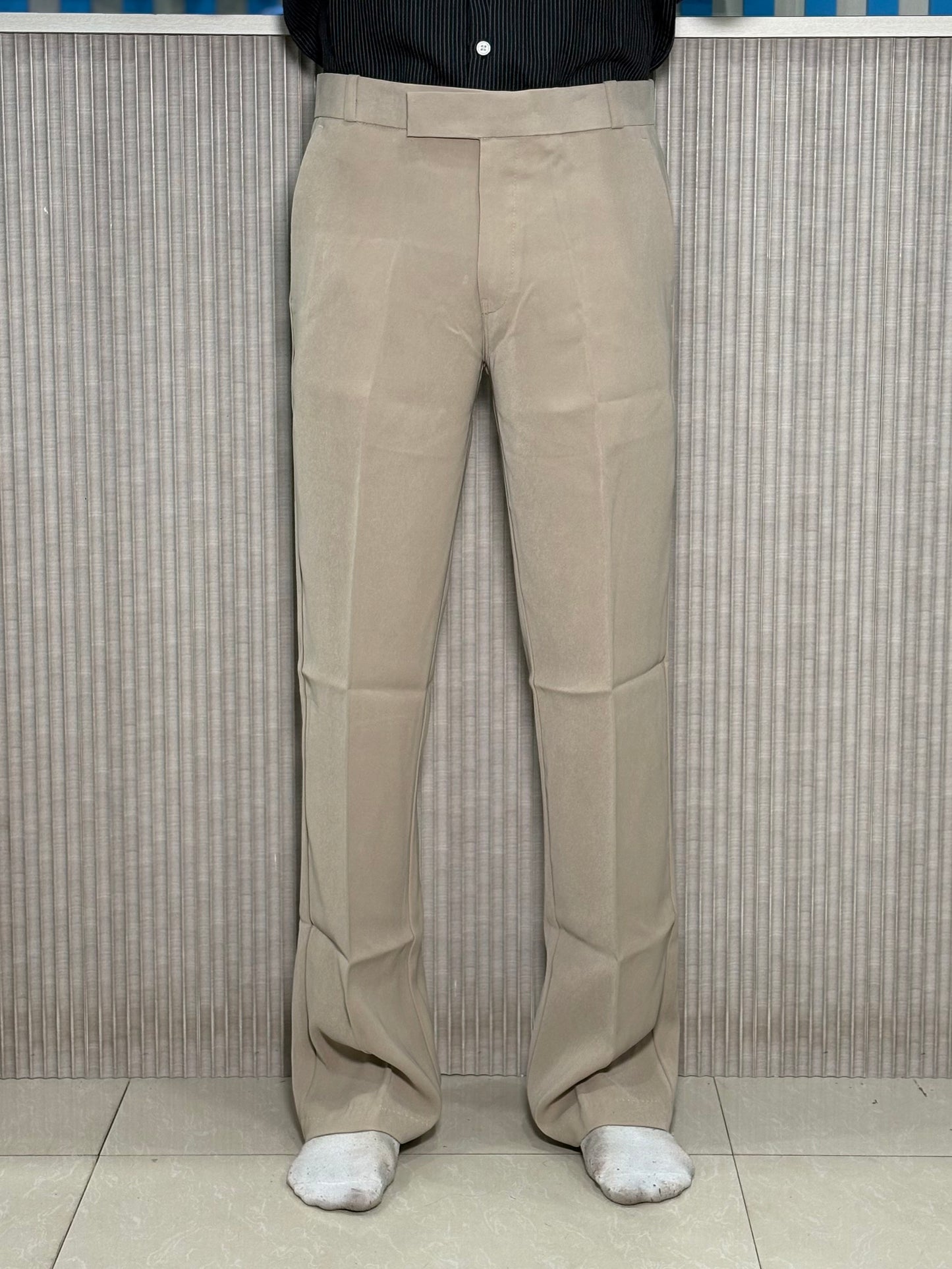 Beige Bootcut Formal Pants