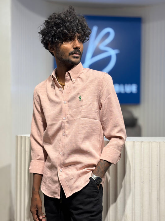 Pink Linen Blended Shirt