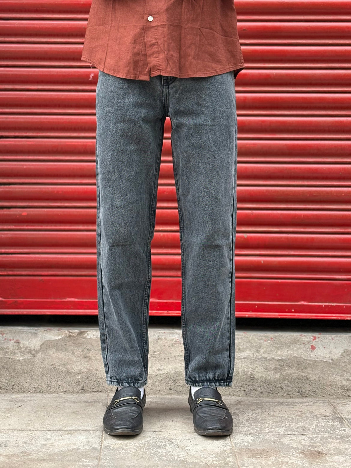 Grey Mom Fit Jeans
