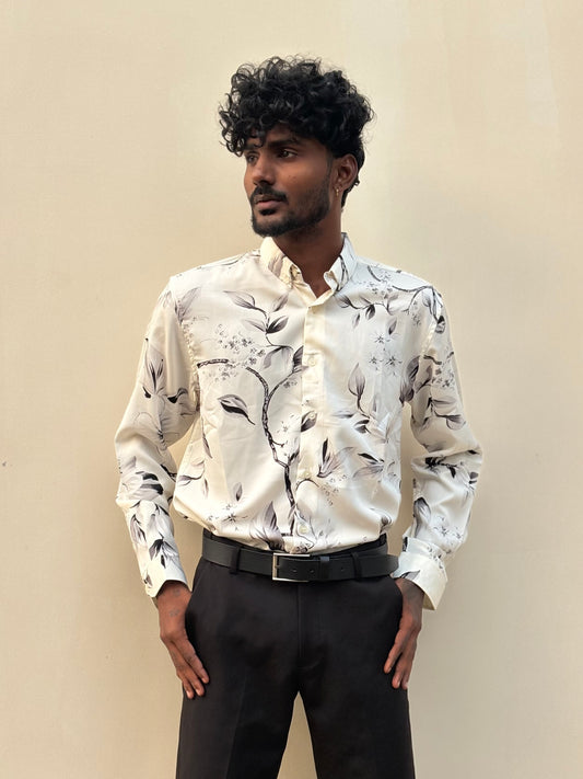 White Rayon Viscose Shirt