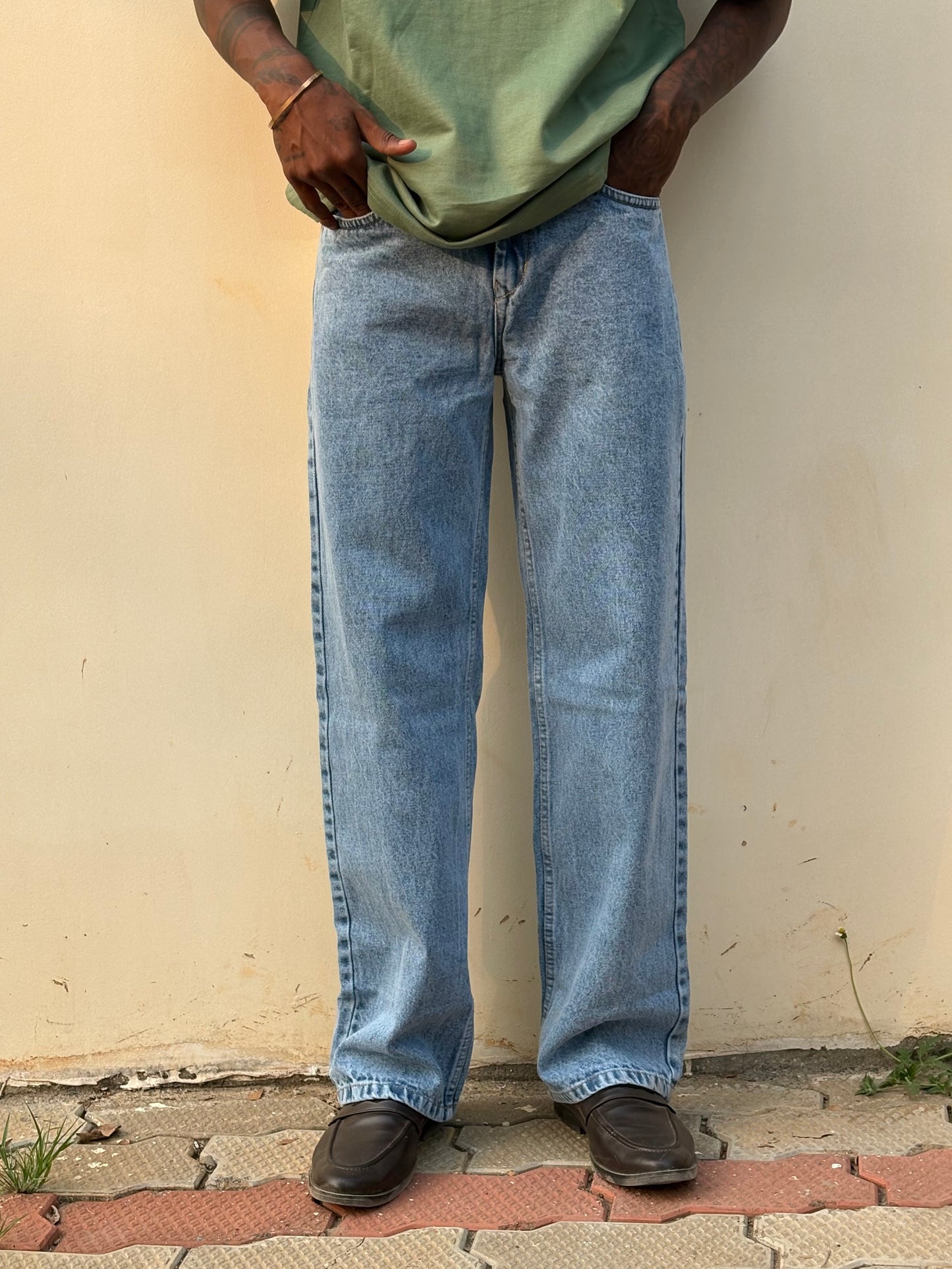 Blue Acid Wash Baggy Jeans