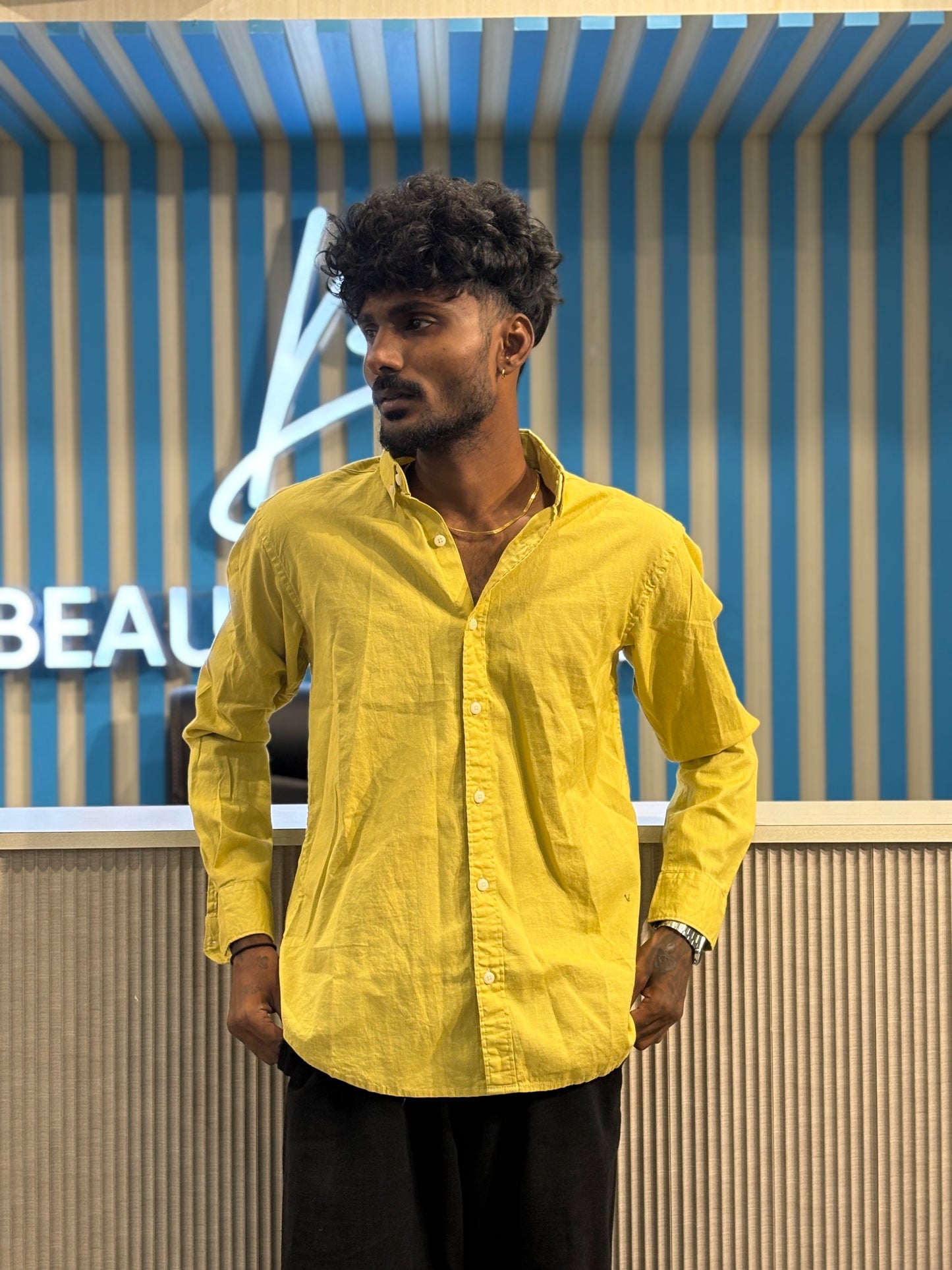 Mustard Yellow Linen Shirt