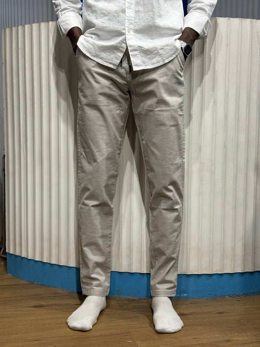 Light Grey Linen Draw String Pants