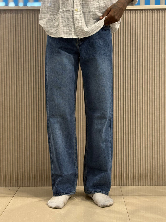 Blue Straight Fit Baggy Jeans