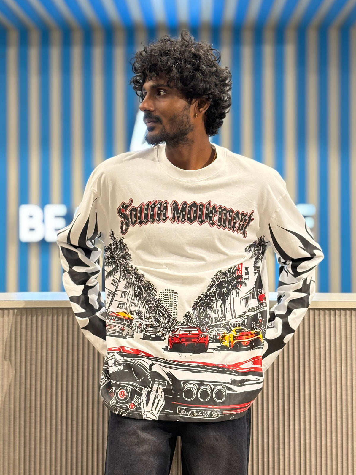 White Streetwear Full sleeve T-shirt
