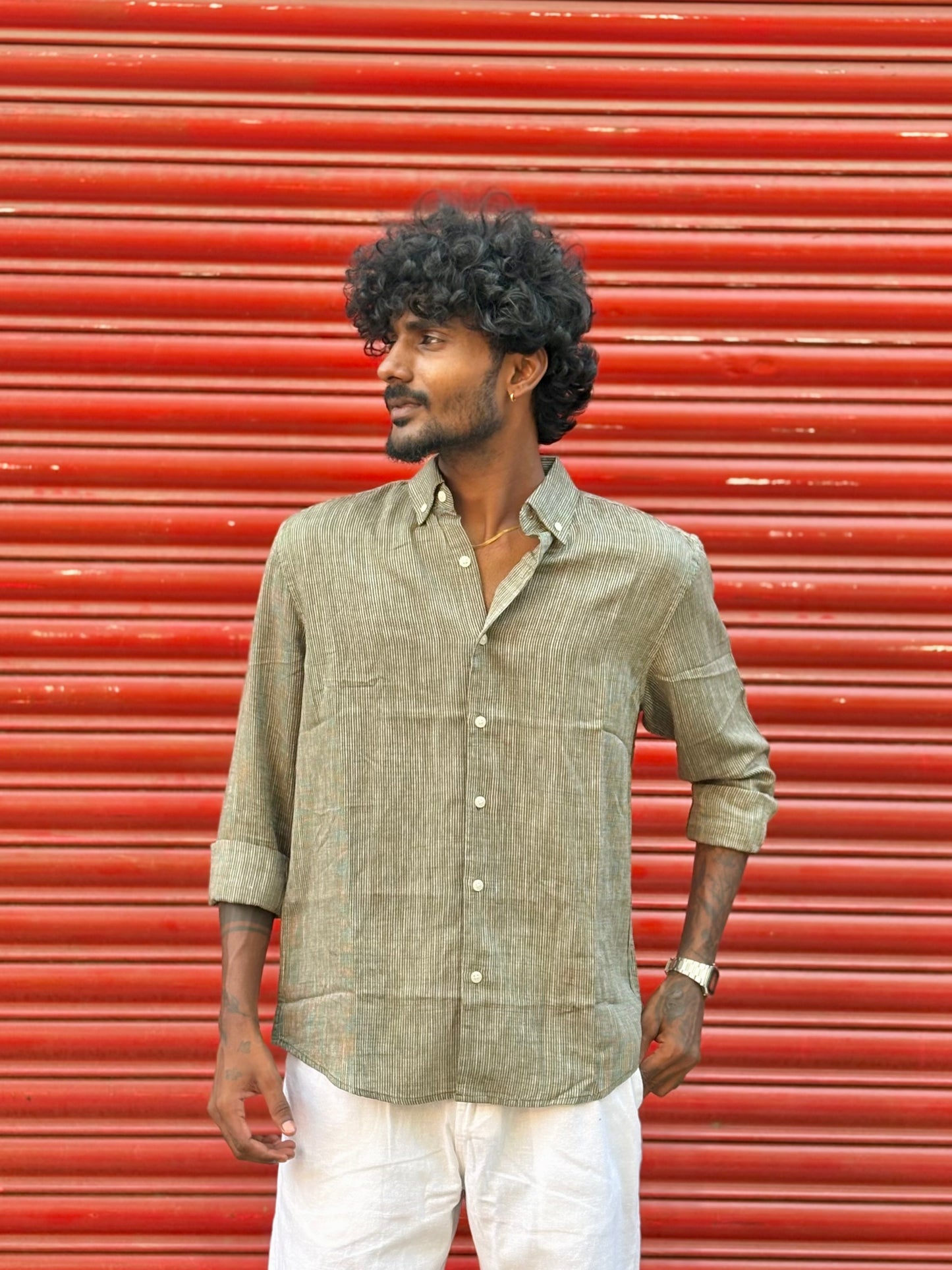 Green Striped Shirt