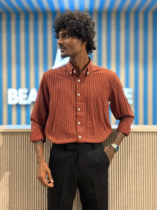 Maroon Striped Shirt
