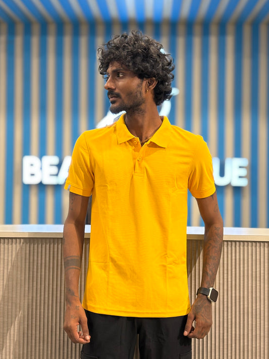 Yellow Honeycomb Polo Tshirt
