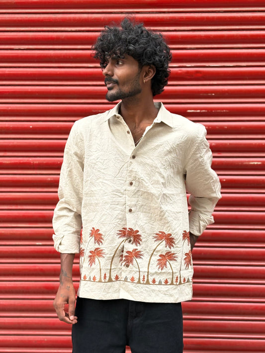 Light Grey Bottom Embroidery Shirt