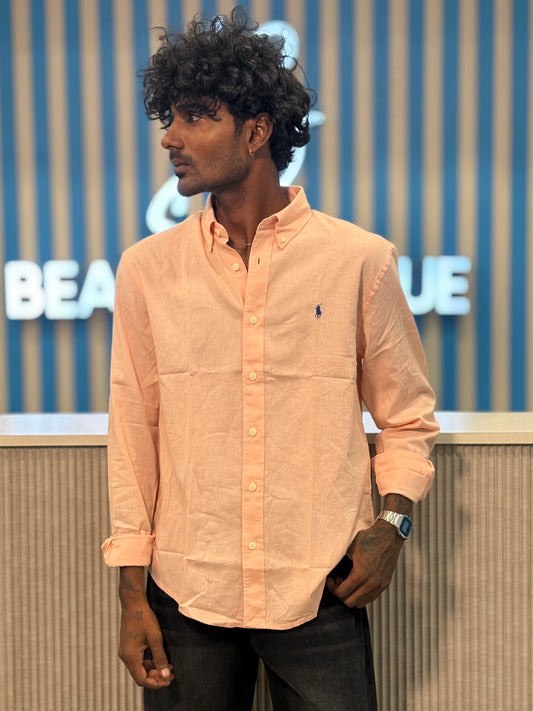 Dark Peach Linen Shirt