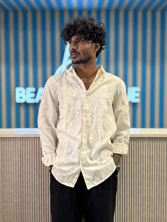Beige Embroidery Shirt