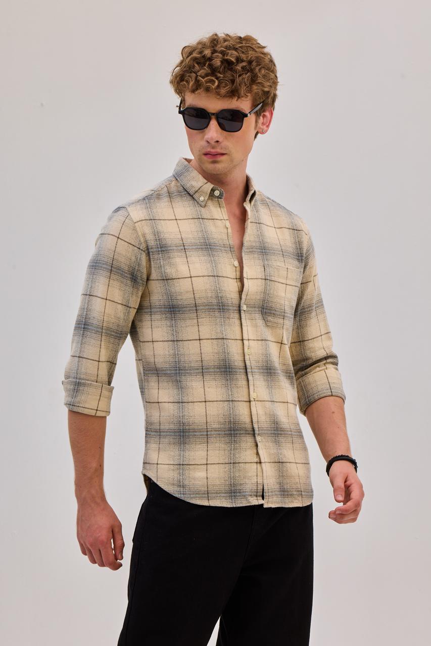 Beige Flannel Shirt