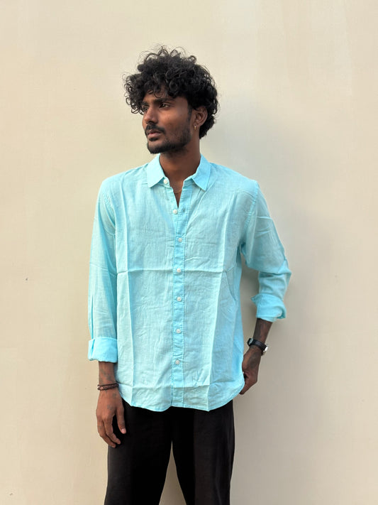 Sky Blue Linen Shirt