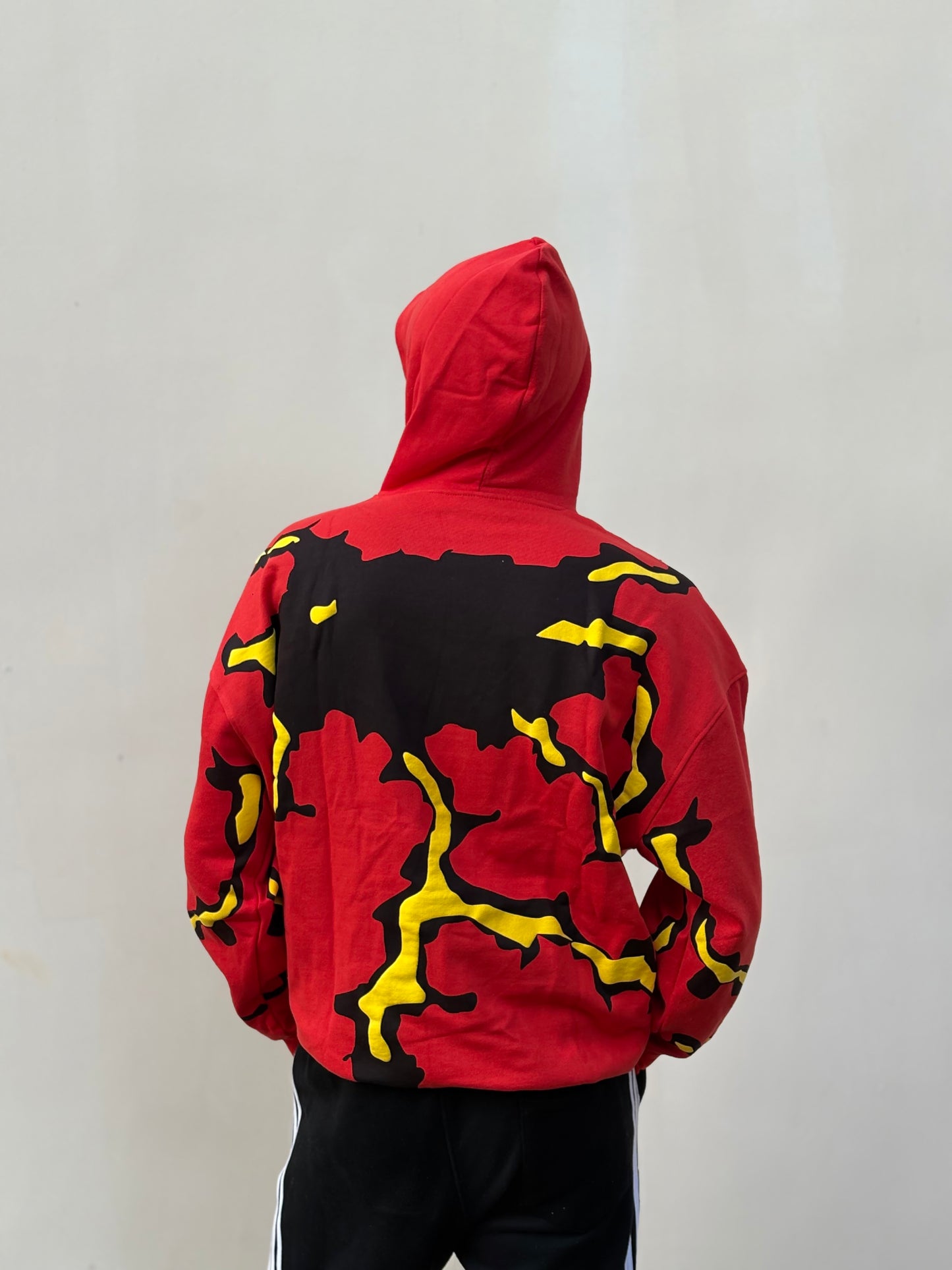 Red Printed Oversized Hoodie