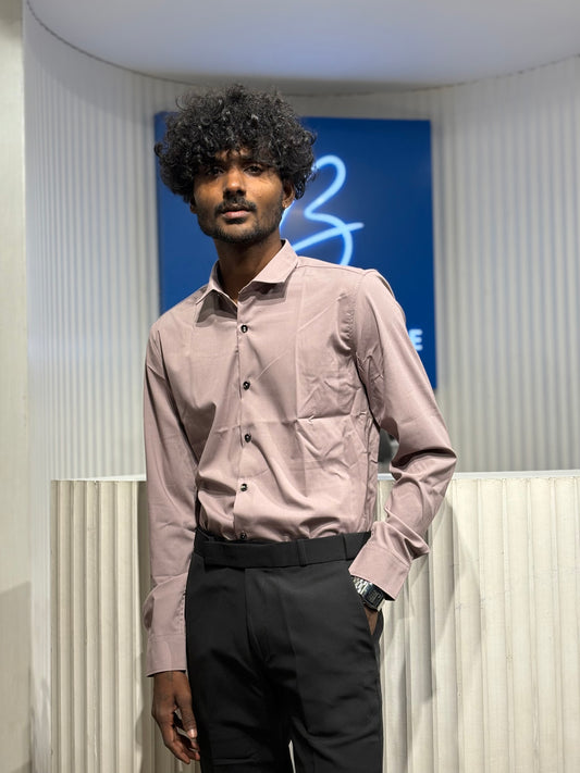 Pink Slim Fit Liquid Shirt