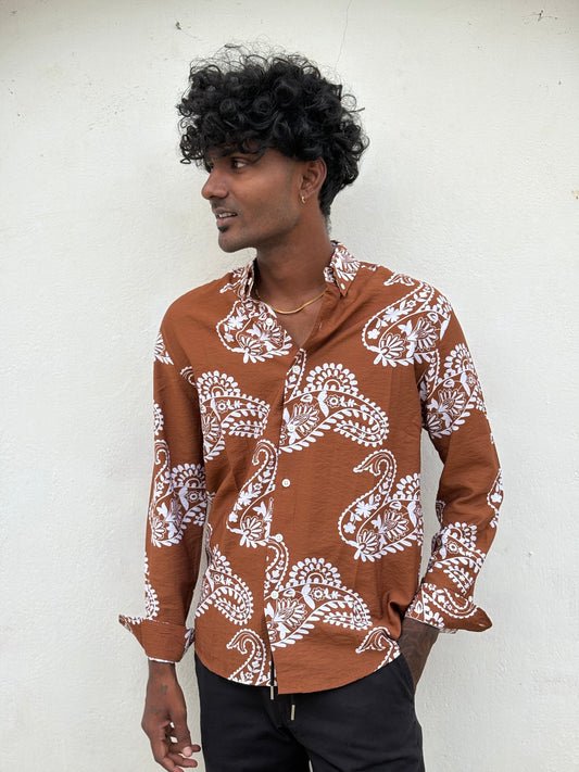 Brown Rayon Viscose Shirt