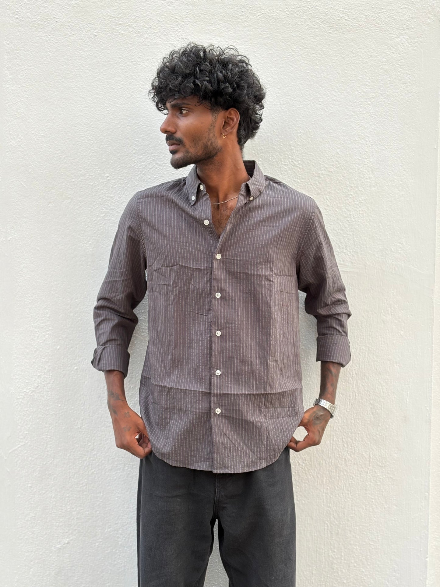 Grey Striped Shirt