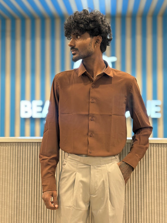 Brown Armani Solid Shirt