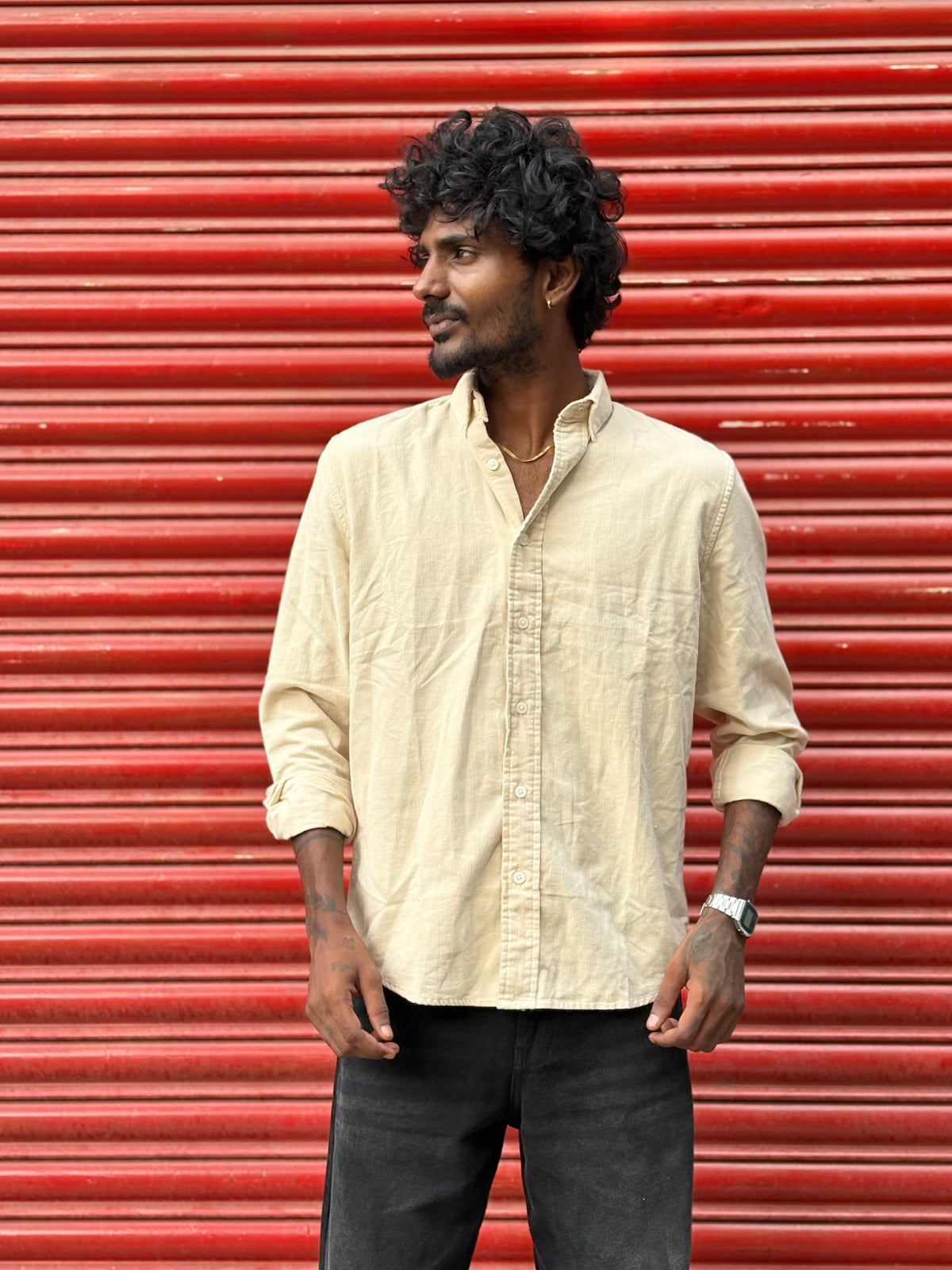 Cream Corduroy Shirt