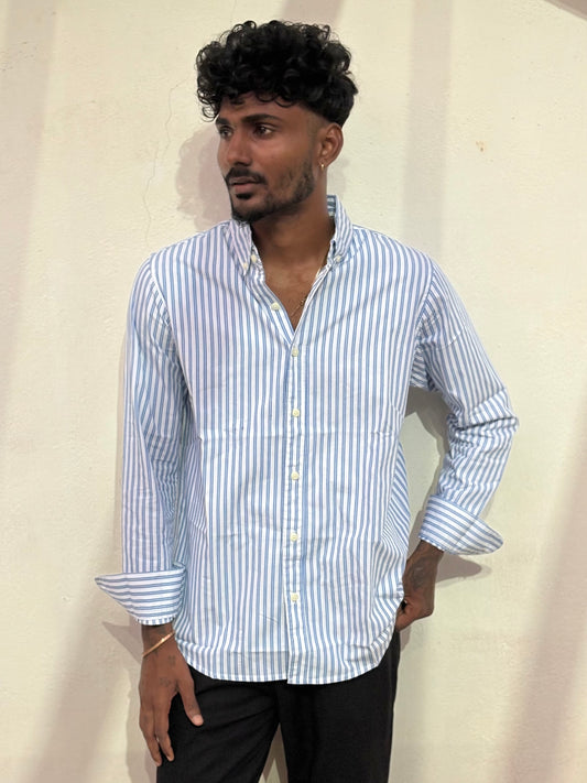 Blue Striped Old Money Shirt