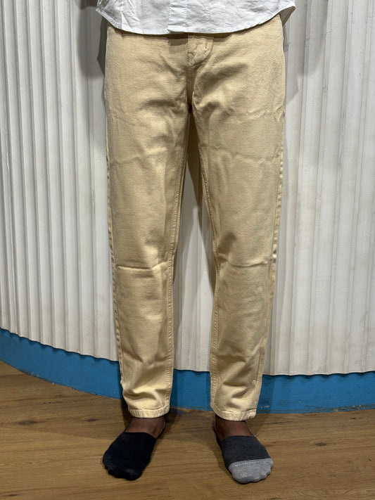 Beige Semi Baggy Jeans