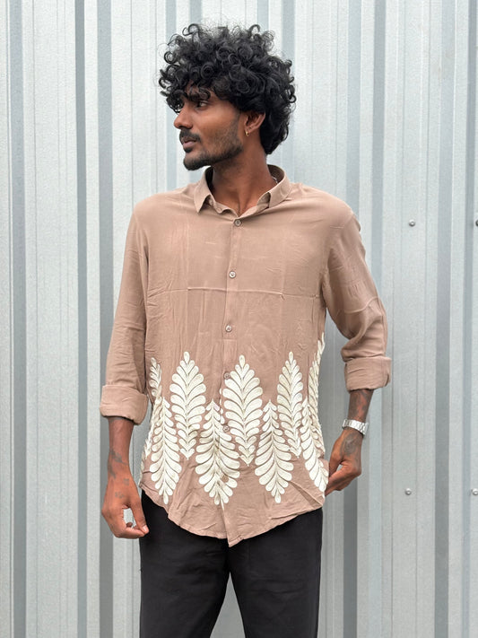 Beige Embroidery Shirt