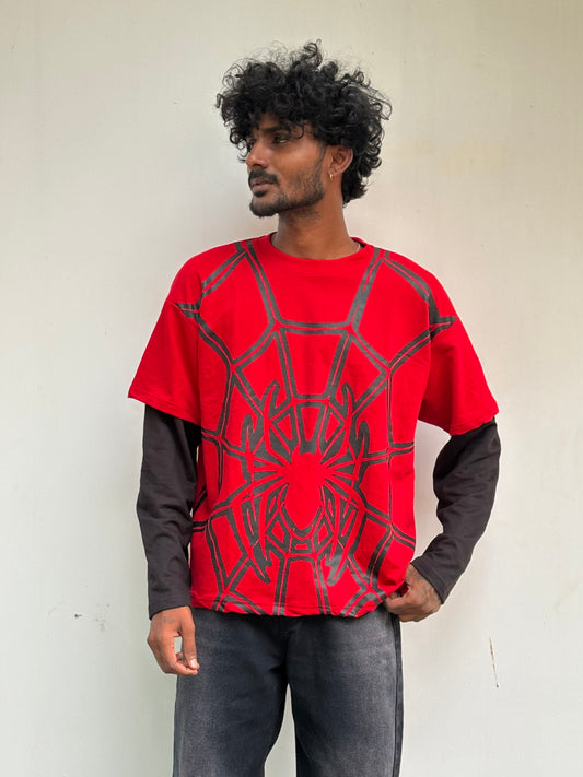 Red SpiderMan Doctor Sleeve Tshirt