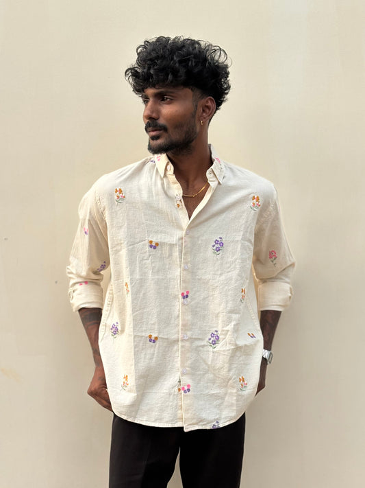 Off White Embroidery Shirt