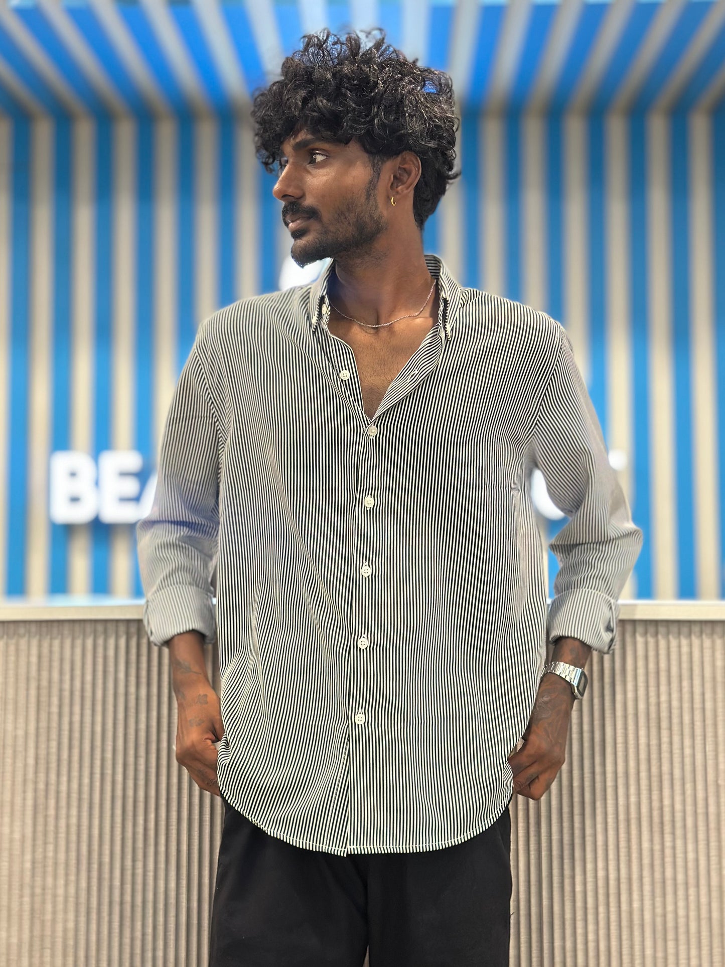 Black Striped Shirt