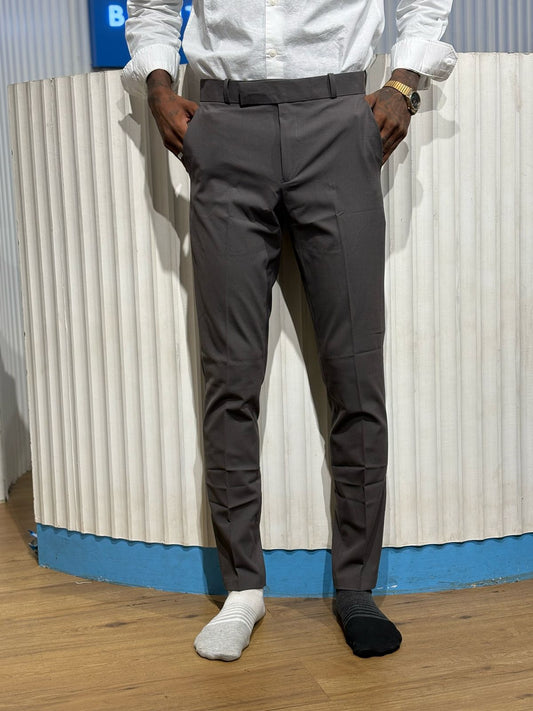 Dark Brown Polo Fit Formal Pants