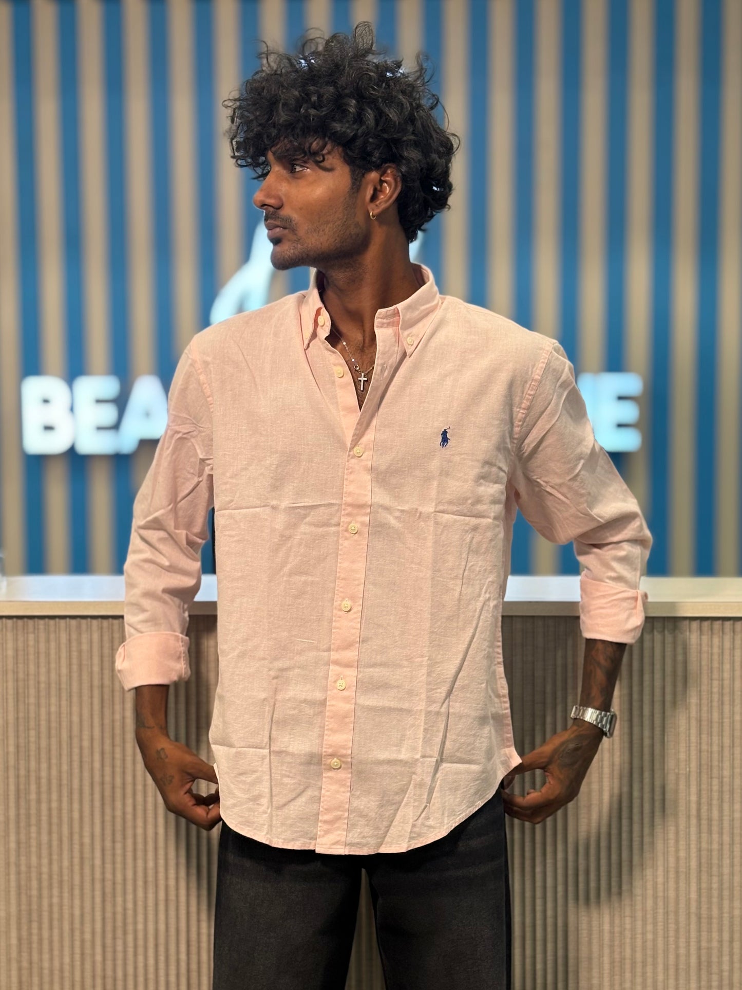 Light Pink Linen Shirt