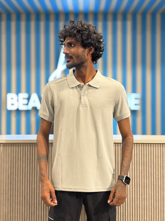 Light Grey Honeycomb Polo Tshirt