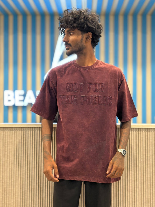 Maroon Acid Wash Oversized Tshirt